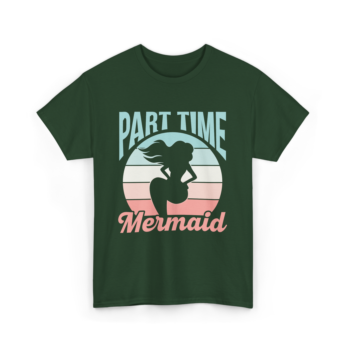 Part Time Mermaid Kids Mermaid T-Shirt - Forest Green