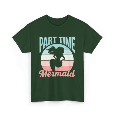 Part Time Mermaid Kids Mermaid T-Shirt - Forest Green