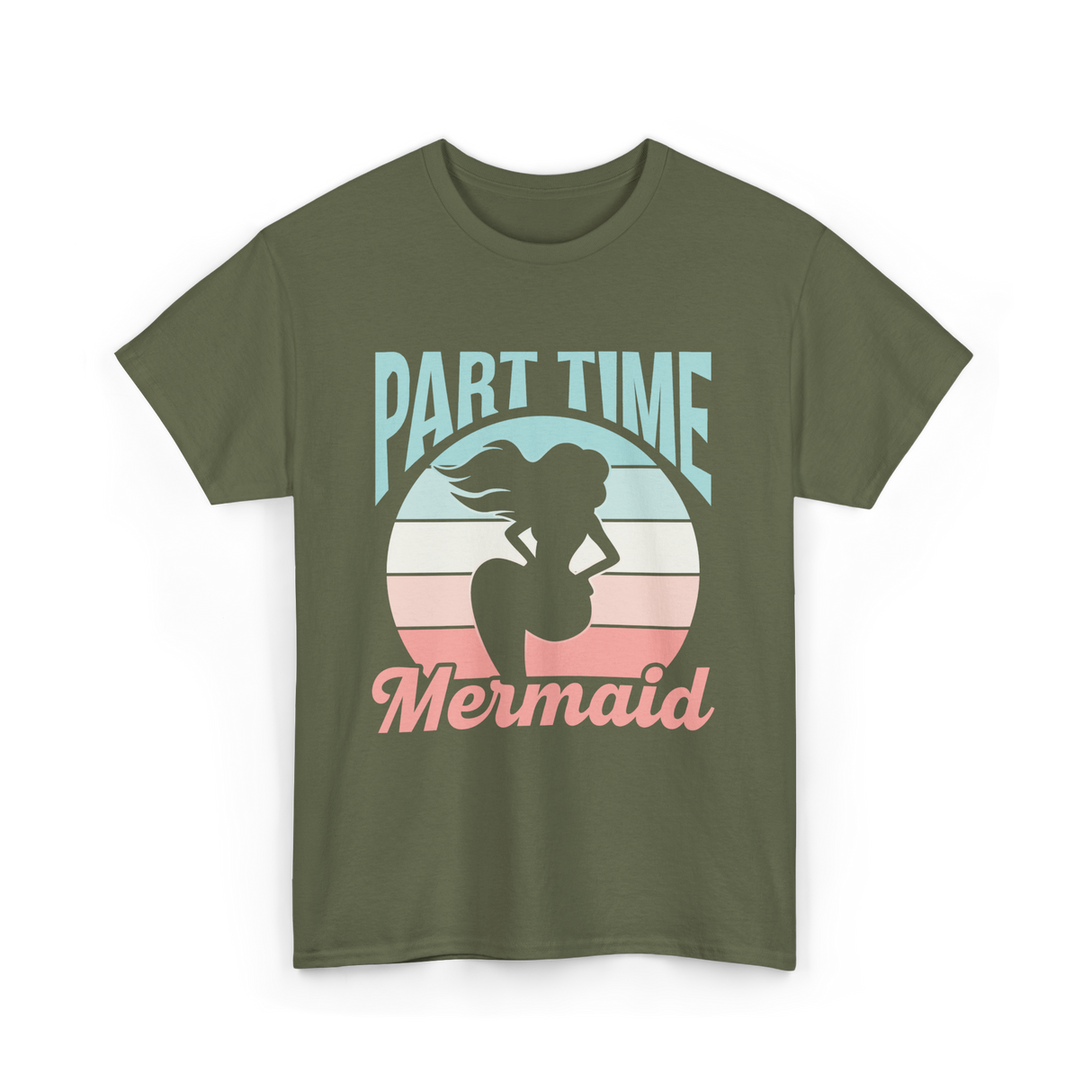 Part Time Mermaid Kids Mermaid T-Shirt - Military Green