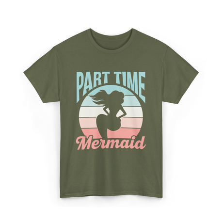 Part Time Mermaid Kids Mermaid T-Shirt - Military Green