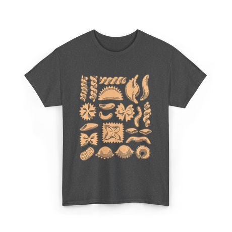 Pasta Noodles Different Shapes Pasta T-Shirt - Dark Heather