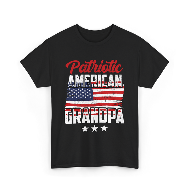 Patriotic American Grandpa Granddad T-Shirt - Black