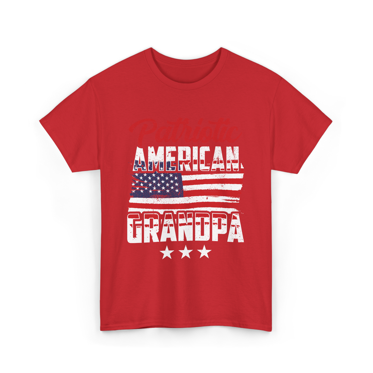 Patriotic American Grandpa Granddad T-Shirt - Red