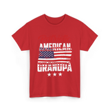 Patriotic American Grandpa Granddad T-Shirt - Red