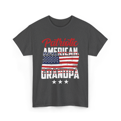 Patriotic American Grandpa Granddad T-Shirt - Dark Heather