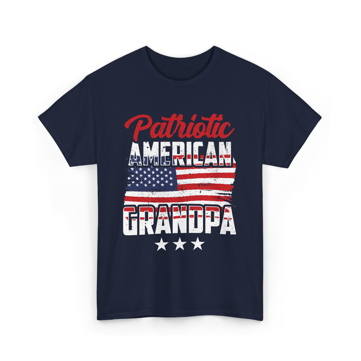 Patriotic American Grandpa Granddad T-Shirt - Navy