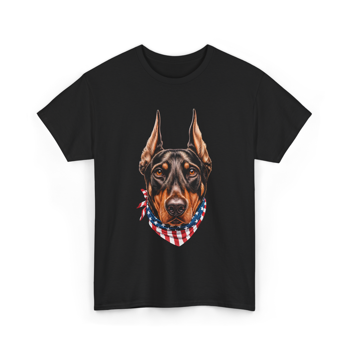 Patriotic Doberman Dog T-Shirt - Black