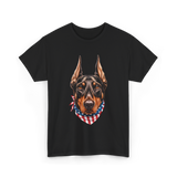 Patriotic Doberman Dog T-Shirt - Black