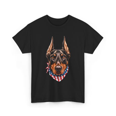 Patriotic Doberman Dog T-Shirt - Black