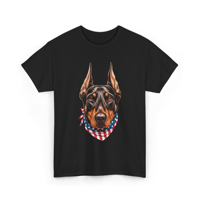 Patriotic Doberman Dog T-Shirt - Black