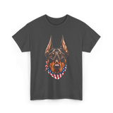 Patriotic Doberman Dog T-Shirt - Dark Heather