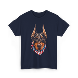 Patriotic Doberman Dog T-Shirt - Navy