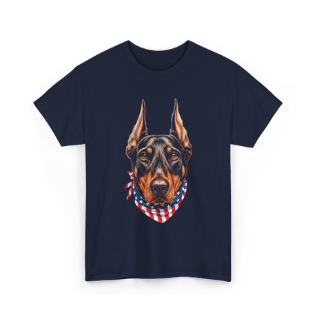 Patriotic Doberman Dog T-Shirt - Navy