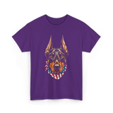 Patriotic Doberman Dog T-Shirt - Purple