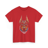 Patriotic Doberman Dog T-Shirt - Red