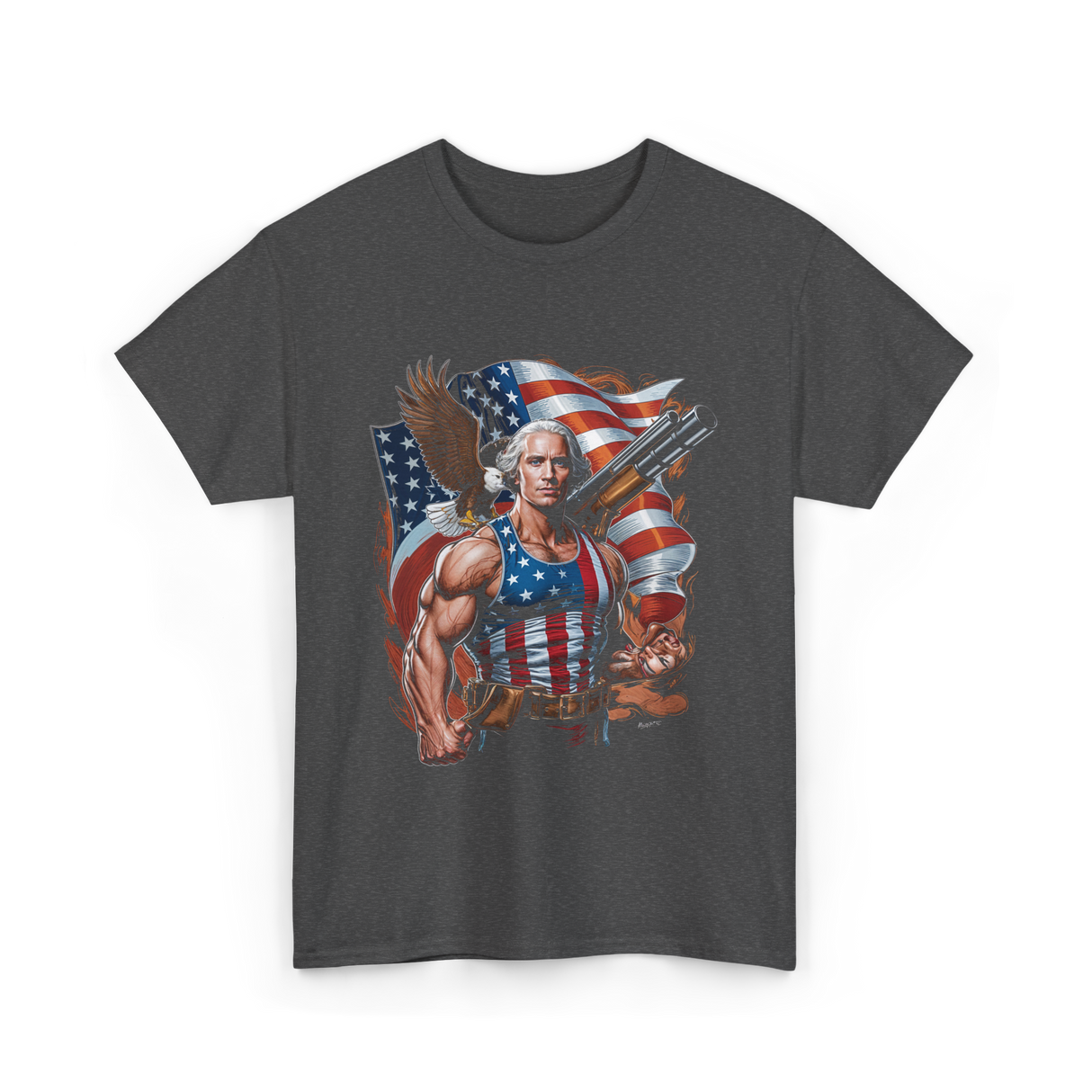 Patriotic Hero USA Independence T-Shirt - Dark Heather