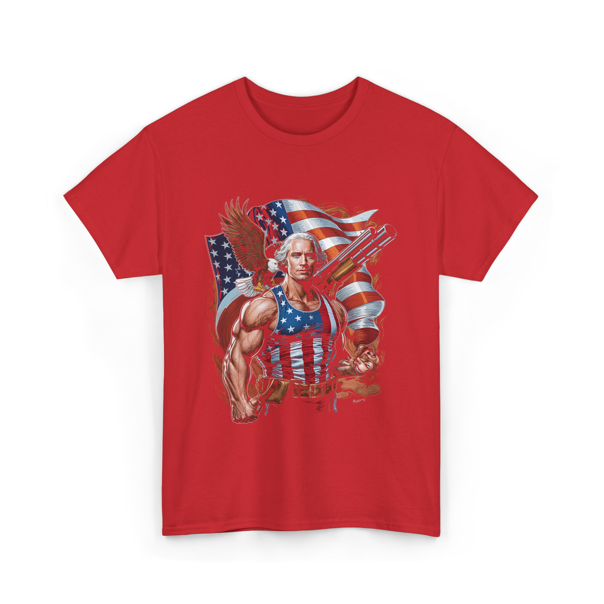 Patriotic Hero USA Independence T-Shirt - Red