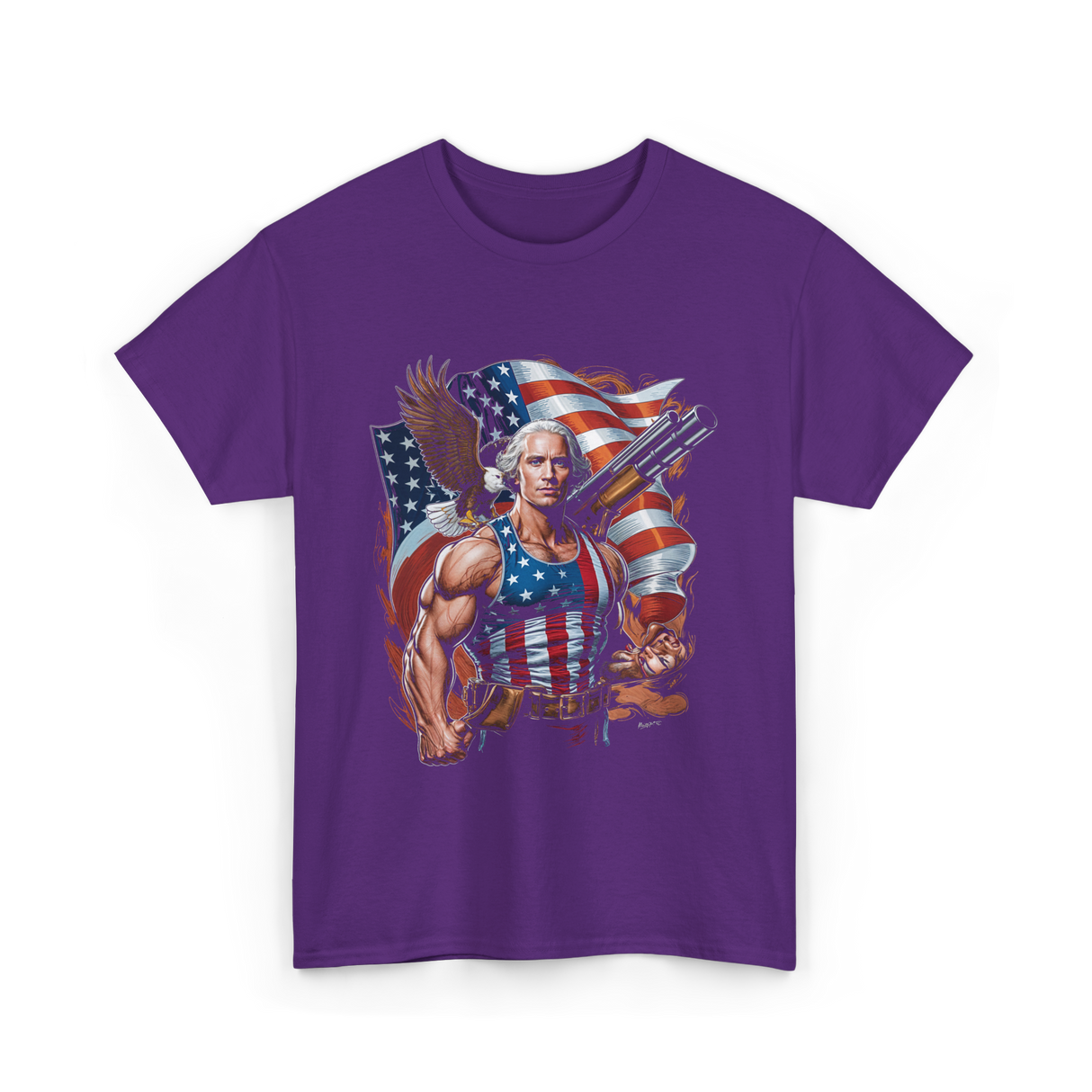 Patriotic Hero USA Independence T-Shirt - Purple