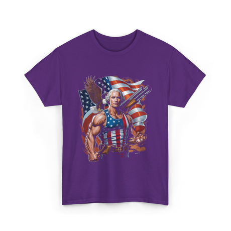 Patriotic Hero USA Independence T-Shirt - Purple