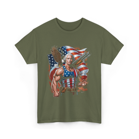 Patriotic Hero USA Independence T-Shirt - Military Green