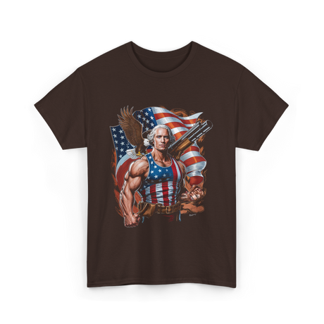 Patriotic Hero USA Independence T-Shirt - Dark Chocolate