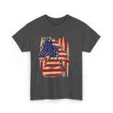 Patriotic Horse American Flag Horse T-Shirt - Dark Heather