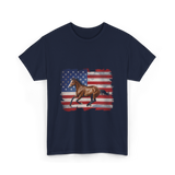 Patriotic Horse American Flag Horse T-Shirt - Navy