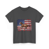 Patriotic Horse American Flag Horse T-Shirt - Dark Heather