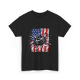 Patriotic Ice Hockey USA Puck T-Shirt - Black