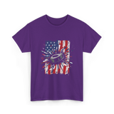 Patriotic Ice Hockey USA Puck T-Shirt - Purple