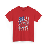 Patriotic Ice Hockey USA Puck T-Shirt - Red