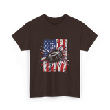 Patriotic Ice Hockey USA Puck T-Shirt - Dark Chocolate