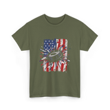 Patriotic Ice Hockey USA Puck T-Shirt - Military Green