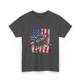 Patriotic Ice Hockey USA Puck T-Shirt - Dark Heather