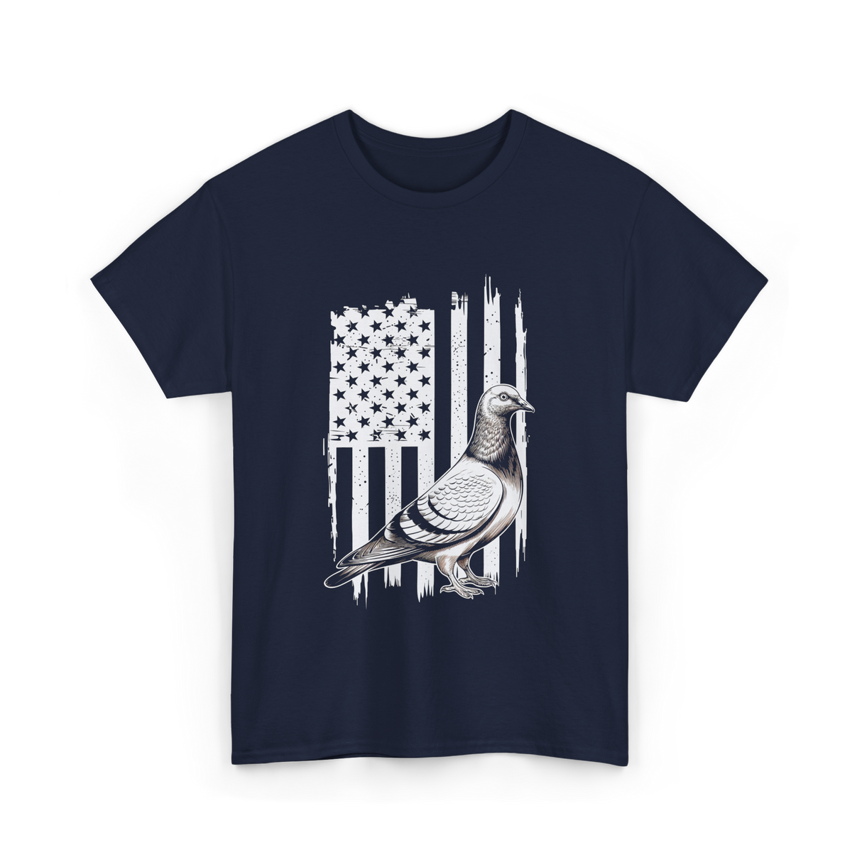 Patriotic Pigeon Design Pigeon Lovers T-Shirt - Navy