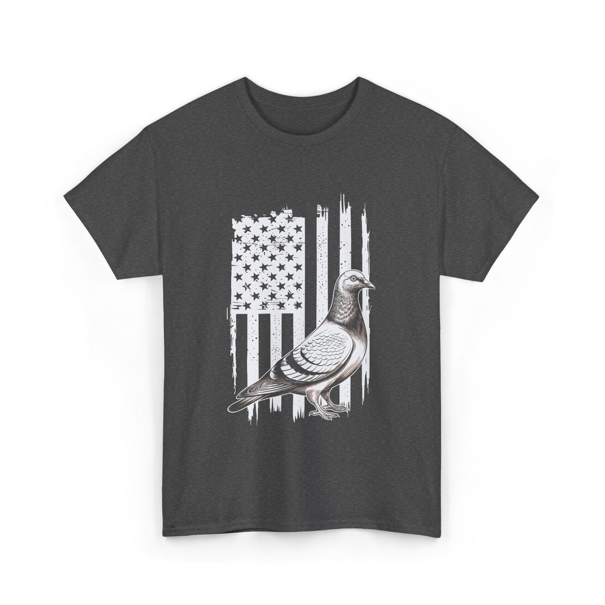 Patriotic Pigeon Design Pigeon Lovers T-Shirt - Dark Heather