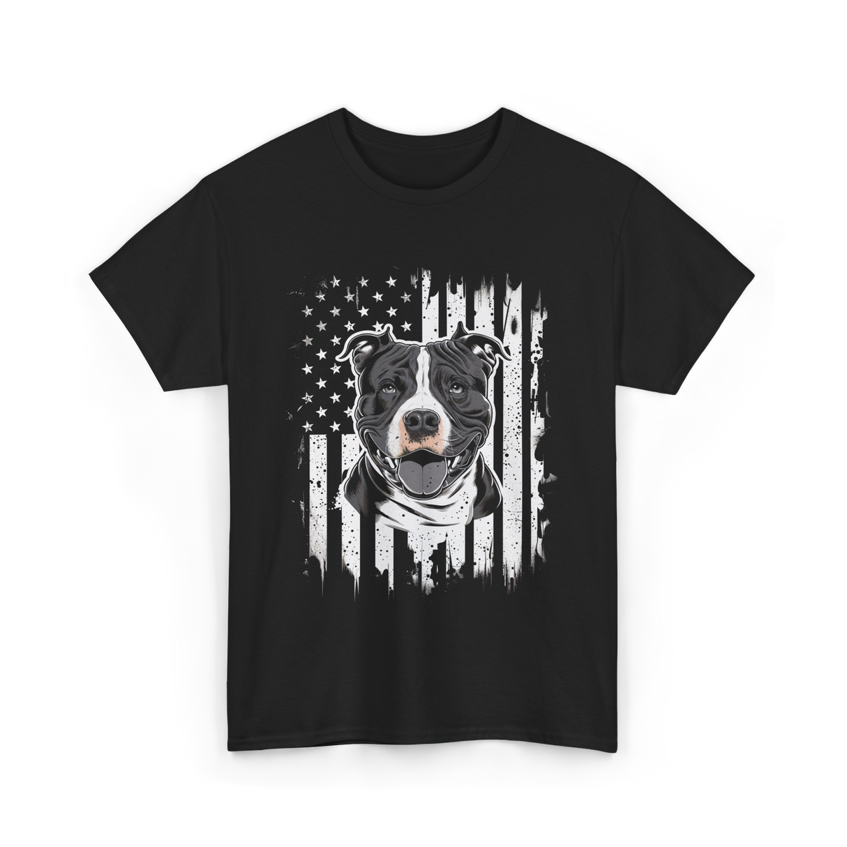 Patriotic Pitbull Dog Lover T-Shirt - Black