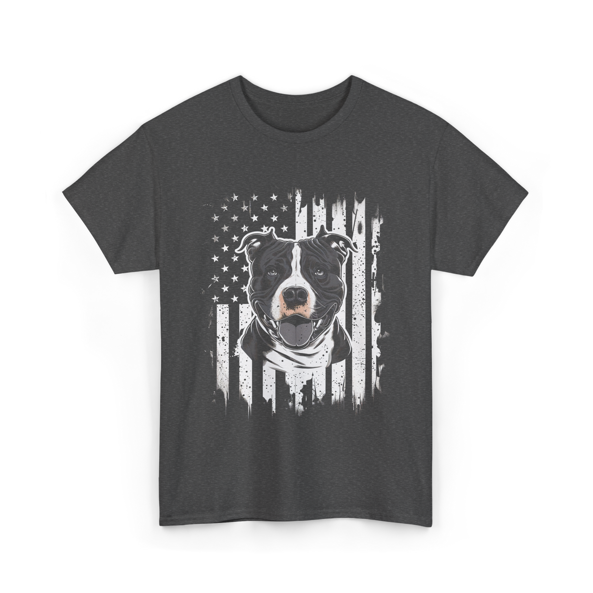 Patriotic Pitbull Dog Lover T-Shirt - Dark Heather