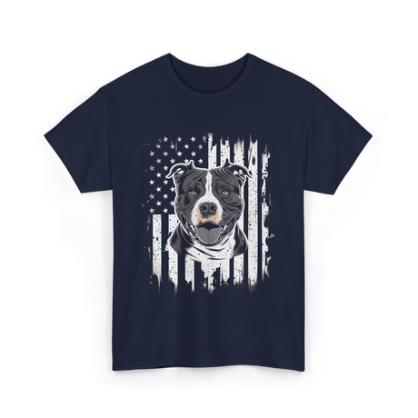 Patriotic Pitbull Dog Lover T-Shirt - Navy