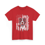 Patriotic Pitbull Dog Lover T-Shirt - Red