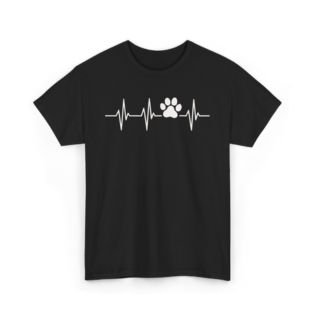 Paw Print Heartbeat Veterinarian Vet Tech T-Shirt - Black