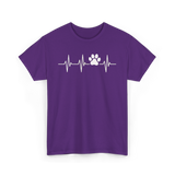 Paw Print Heartbeat Veterinarian Vet Tech T-Shirt - Purple