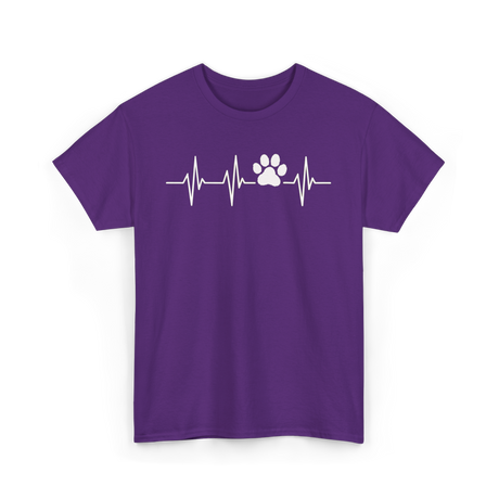 Paw Print Heartbeat Veterinarian Vet Tech T-Shirt - Purple