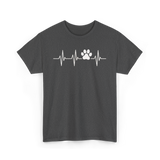 Paw Print Heartbeat Veterinarian Vet Tech T-Shirt - Dark Heather