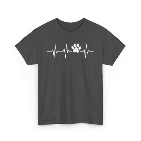 Paw Print Heartbeat Veterinarian Vet Tech T-Shirt - Dark Heather