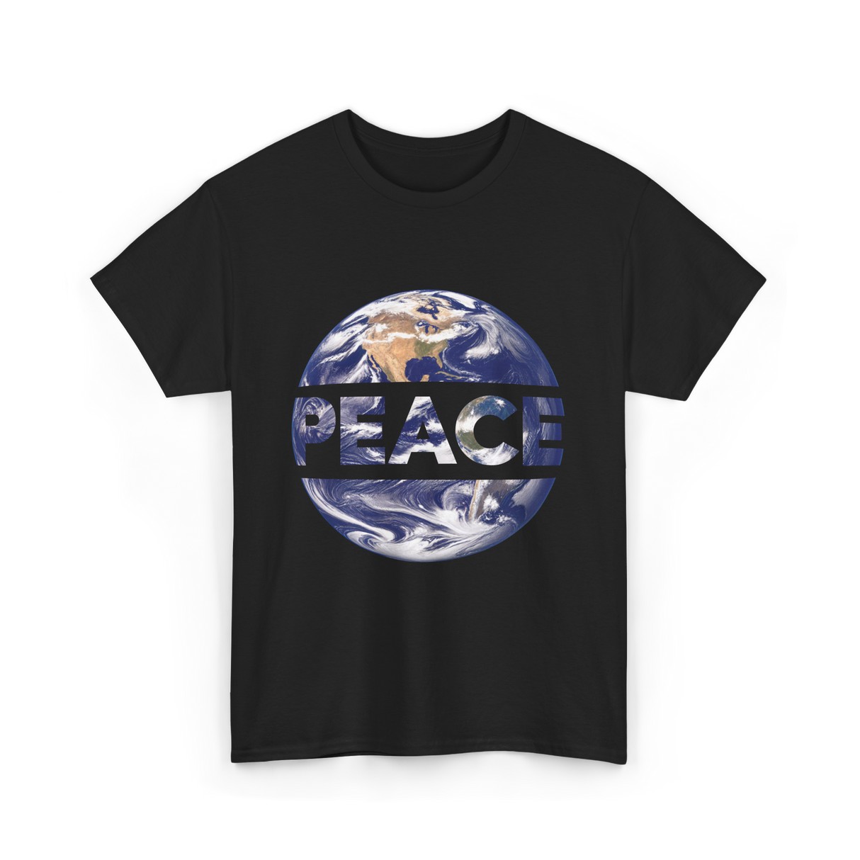 Peace Earth Humanity Message T-Shirt - Black