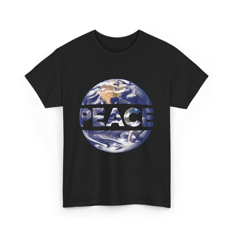 Peace Earth Humanity Message T-Shirt - Black