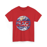 Peace Earth Humanity Message T-Shirt - Red