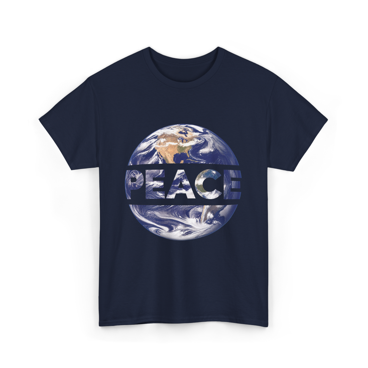 Peace Earth Humanity Message T-Shirt - Navy