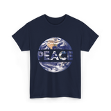 Peace Earth Humanity Message T-Shirt - Navy